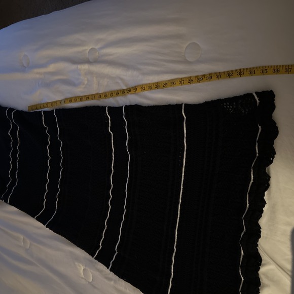 Abercrombie Black Stripe Spaghetti Strap Ribbed Dress Size XLT - Picture 6 of 6